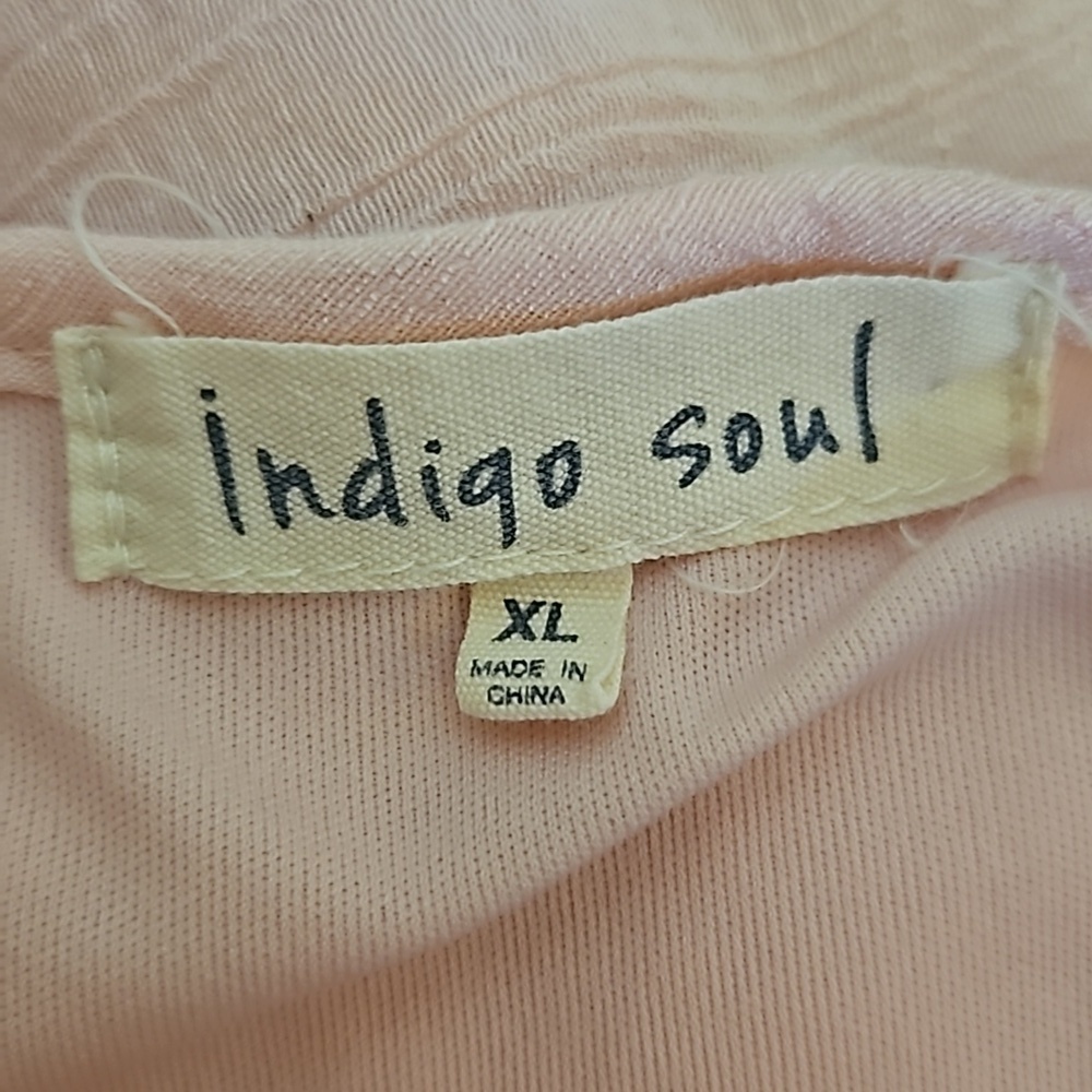 INDIGO SOUL Soft Pink Ruffle Fringe Tunic Micro Mini Fairycore Dress XL - Picture 9 of 10